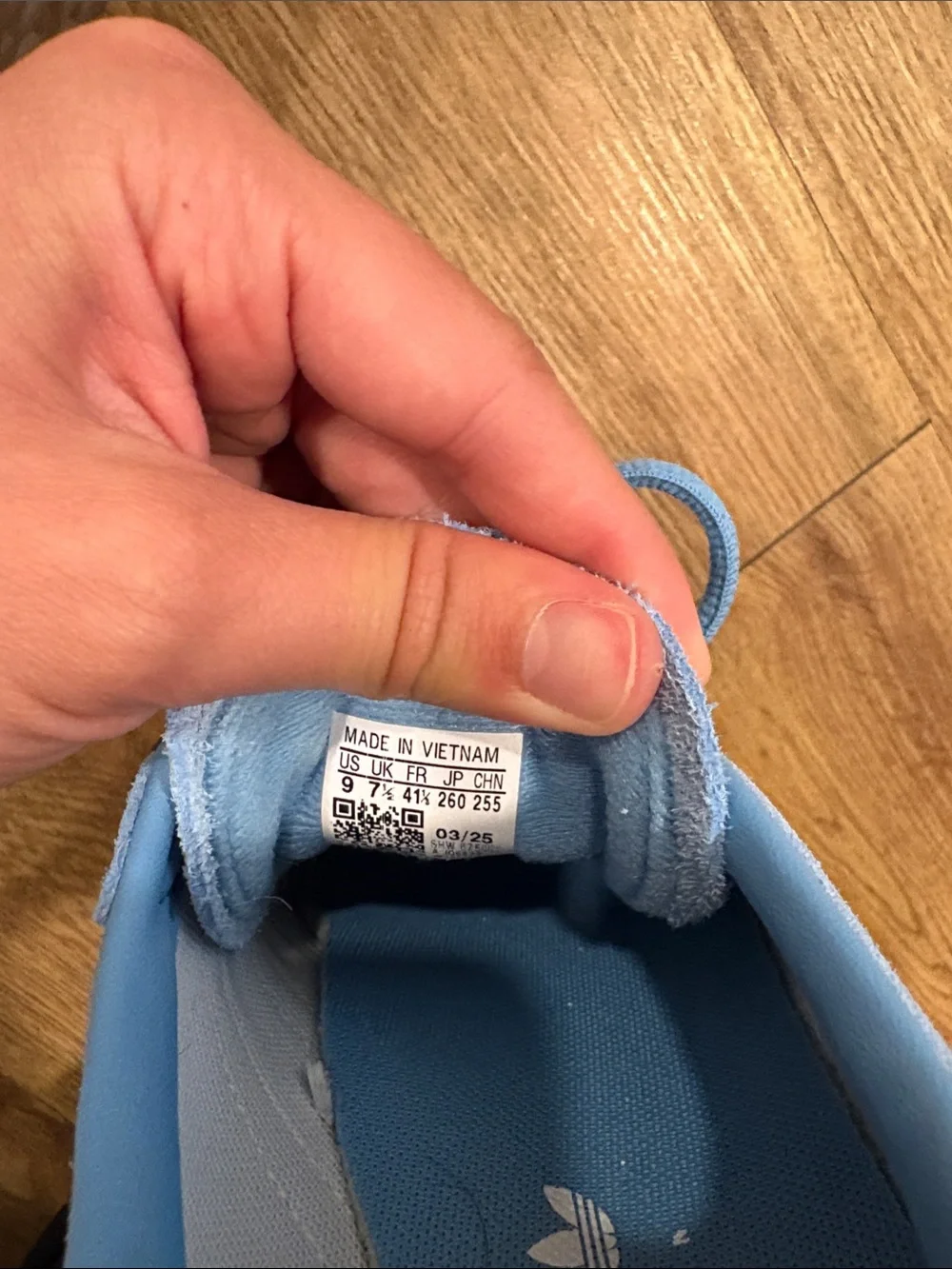 adidas Light Blue Suede Spezial Sneaker with White Stripes